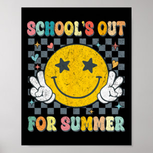 Póster Último Día De Colegios De Retro En Verano