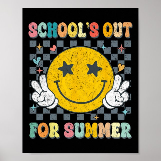 Póster Último Día De Colegios De Retro En Verano (Frente)