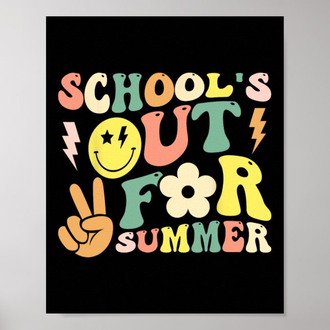 Póster Último Día De Colegios Groovy Saliendo Para El Ver (Frente)