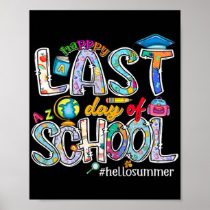 Póster Último Día De Escuela 2024 Hola Verano Chicos Chic