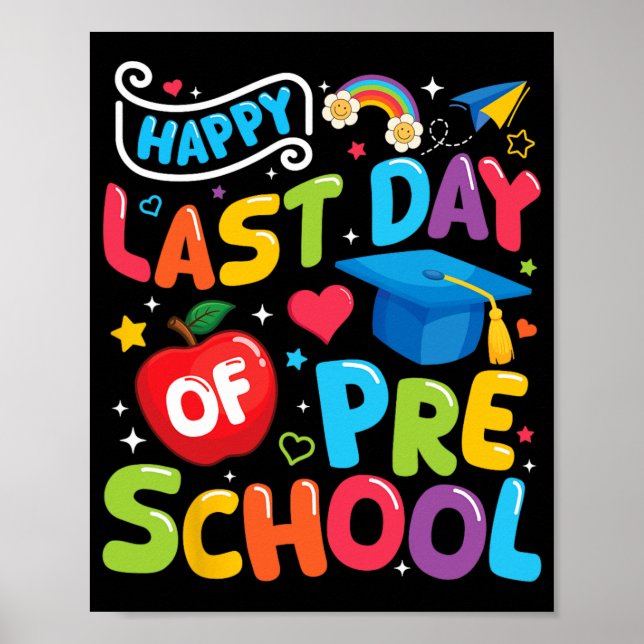 Póster Último Día De Gradua De Estudiantes De Preescolar  (Frente)