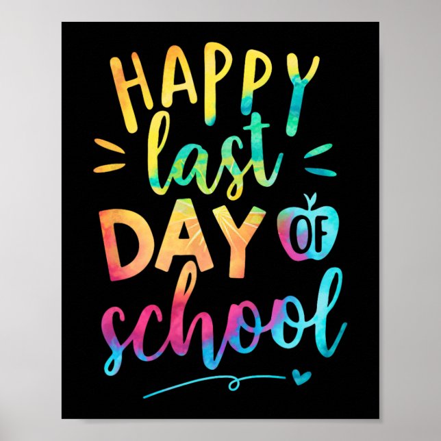 Póster Último día de graduación de maestro estudiante de  (Frente)