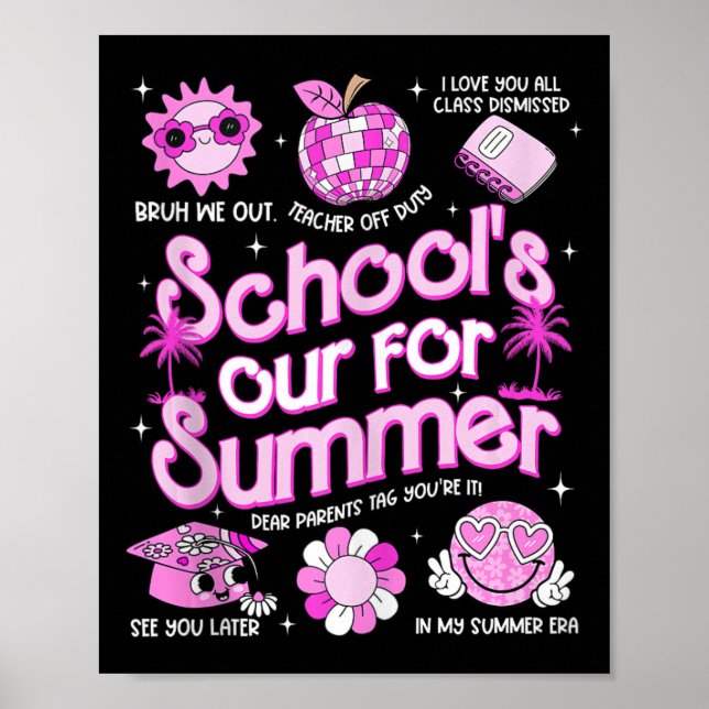 Póster Último Día De La Escuela 39 Para Chicas De Maestro (Frente)