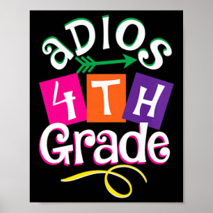 Póster Último Día De La Escuela Estudios Niños De 4º Grad