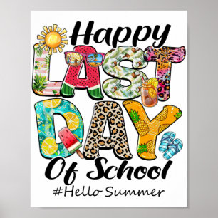 Póster Último Día De La Escuela Hola Summer Hawaii Profes