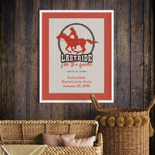 Póster Último paseo oxidado rojo para la novia