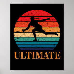 Póster Último Reproductor de Frisbee Retro Lanzamiento de