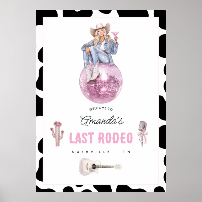 Póster Último Rodeo Disco Vaquera Despedida de Soltera Bi (Frente)