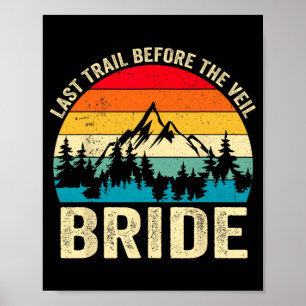 Póster Último Sendero Antes De La Novia Con Velo Retro Ba