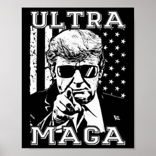 Póster Ultra MAGA Divertido Anti Biden Bandera Estadounid