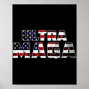 Póster Ultra Maga Donald Trump Joe Biden Republicano Amer