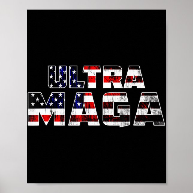 Póster Ultra Maga Donald Trump Joe Biden Republicano Amer (Frente)