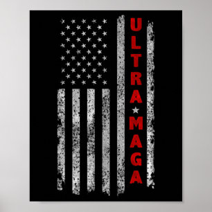 Póster Ultra MAGA Vintage Bandera Americana Ultra MAGA