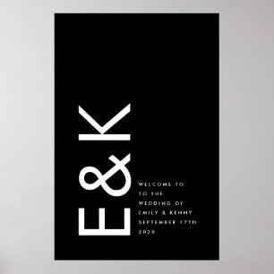 Póster Ultra moderno negrita Gran Monograma Simple