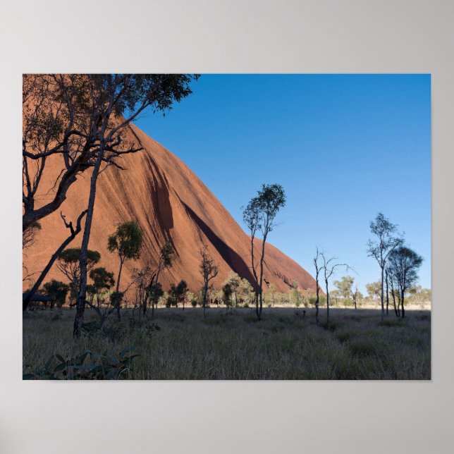 Póster uluru y llanura desértica (Frente)
