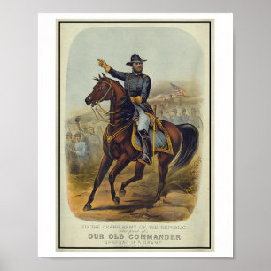 Póster Ulysses S. Grant A Caballo