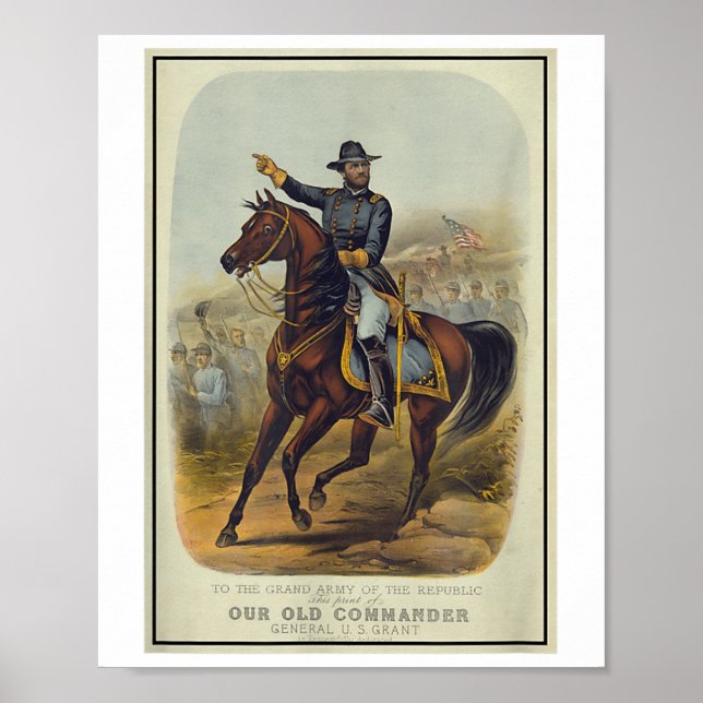 Póster Ulysses S. Grant A Caballo (Frente)