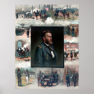 Póster Ulysses S Grant West Point Appomattox 1885 Restaur