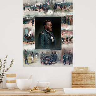 Póster Ulysses S Grant West Point Appomattox 1885 Restaur