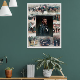 Póster Ulysses S Grant West Point Appomattox 1885 Restaur