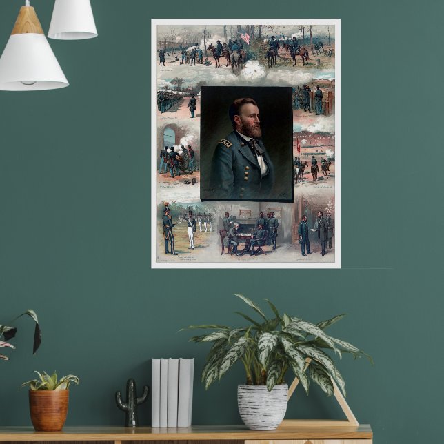 Póster Ulysses S Grant West Point Appomattox 1885 Restaur (Salón 1)