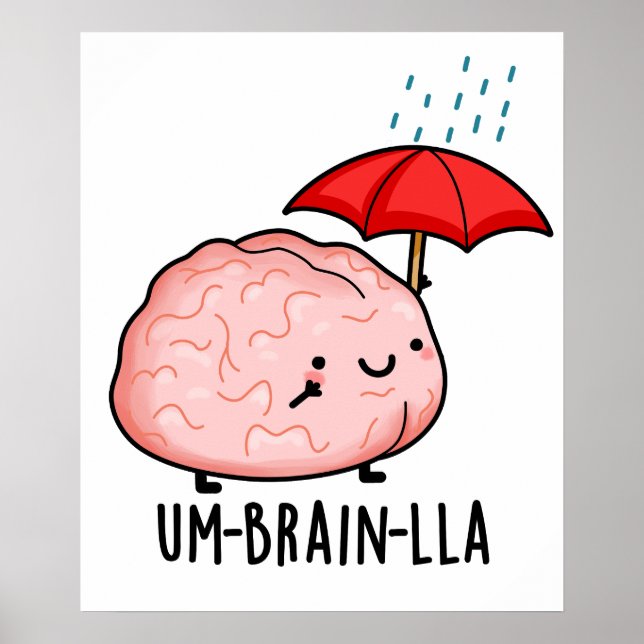Póster Um-brain-lla Funny Brain Puns (Frente)