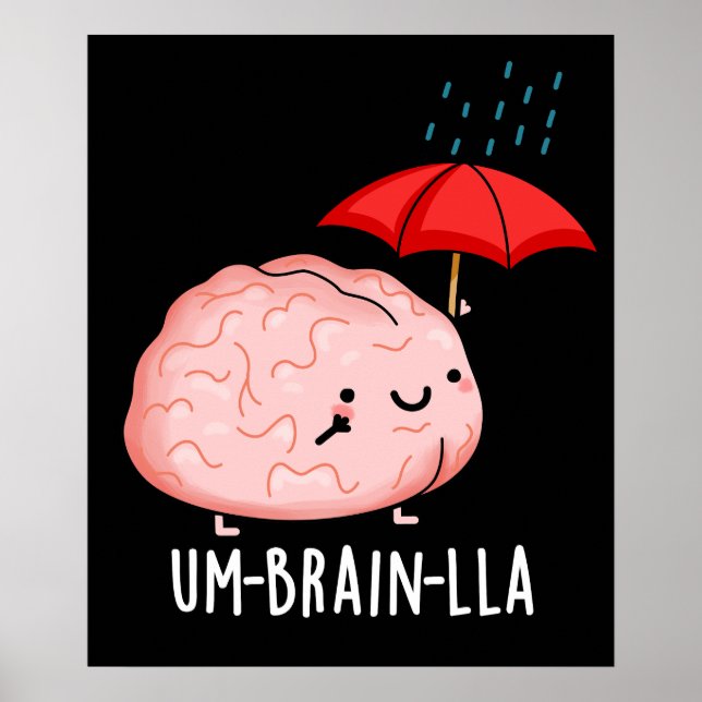 Póster Um-brain-lla Funny Brain Puns Dark BG (Frente)