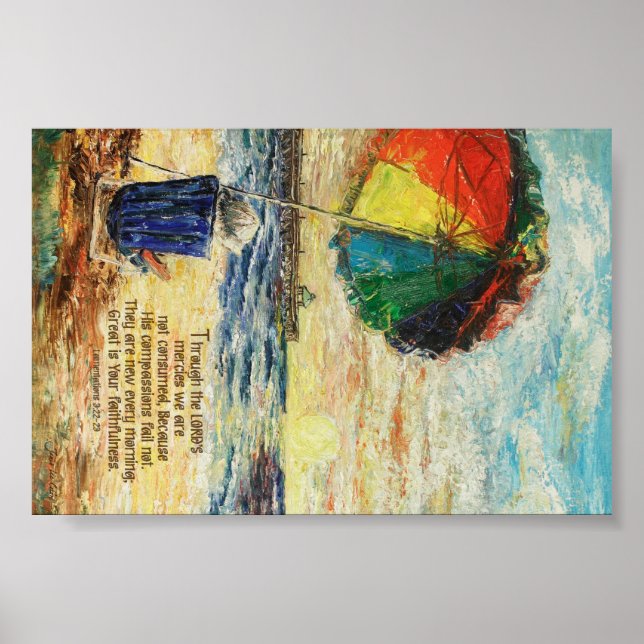 Póster Umbrella Sunrise Lamentaciones 3:22-23 (Frente)