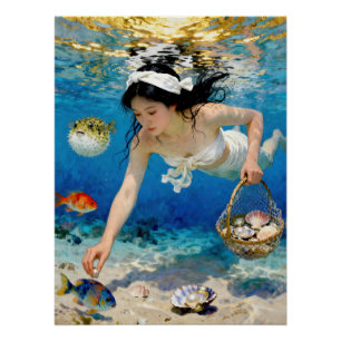 Póster "Umi Blossom" - Un retrato oceánico
