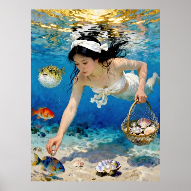 Póster "Umi Blossom" - Un retrato oceánico (Frente)