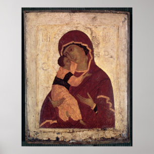 Póster Umilenie Virgin de Wladimir, Escuela de Moscú