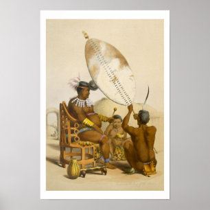 Póster Umpanda the King of the Amazulu, plate 11 from 'Th