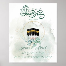 Póster Umrah Mubarak Kaaba Mecca, Mekkah, La Meca, Kâbe