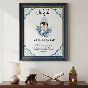 Póster Umrah Mubarak personalizado 1 Foto Islámico 