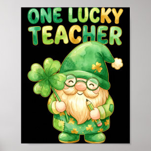 Póster Un afortunado maestro día de San Patricio gnomo di