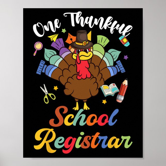 Póster Un agradecido maestro de escuela Turquía Feliz gra (Frente)