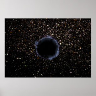 Póster Un agujero negro en un clúster global