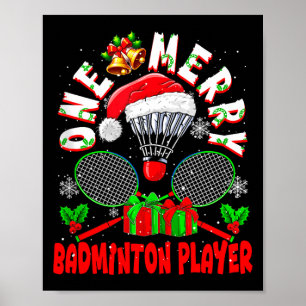 Póster Un alegre jugador de bádminton Navidad Equipo coin