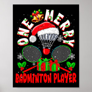 Póster Un alegre jugador de bádminton Navidad Equipo coin