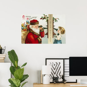 Póster Un alegre Santa Claus navideño de Ellen Clapsaddle