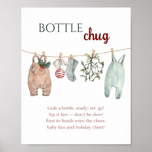Póster Un alegre traje de Navidad Botella de ropa Chug (Frente)