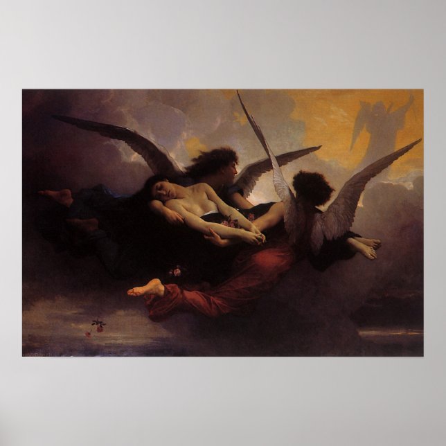 Póster Un alma llevada al cielo por Bouguereau (Frente)