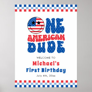 Póster Un Amigo Americano 4 De Julio Fiesta De Cumpleaños