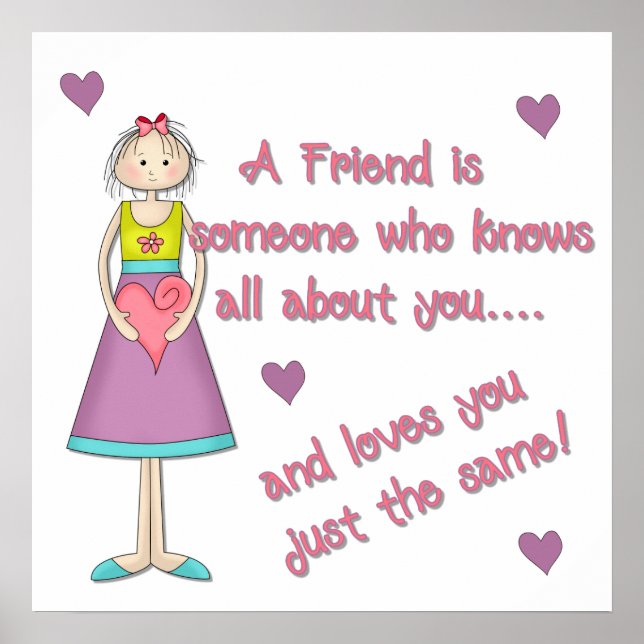 Póster Un amigo es alguien imprimir (Frente)