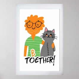 Póster Un amigo felino