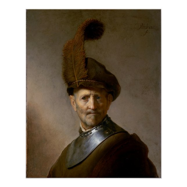 Póster Un anciano con traje militar c.1630 (Anverso)