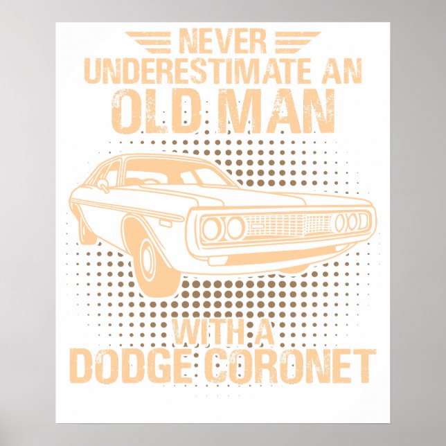 Póster Un anciano Dodge Coronet 1972 (Frente)