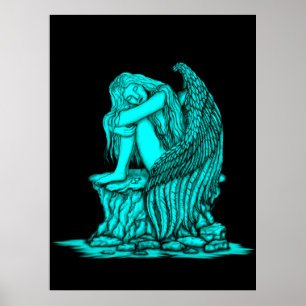 Póster Un ángel dormido en la piedra