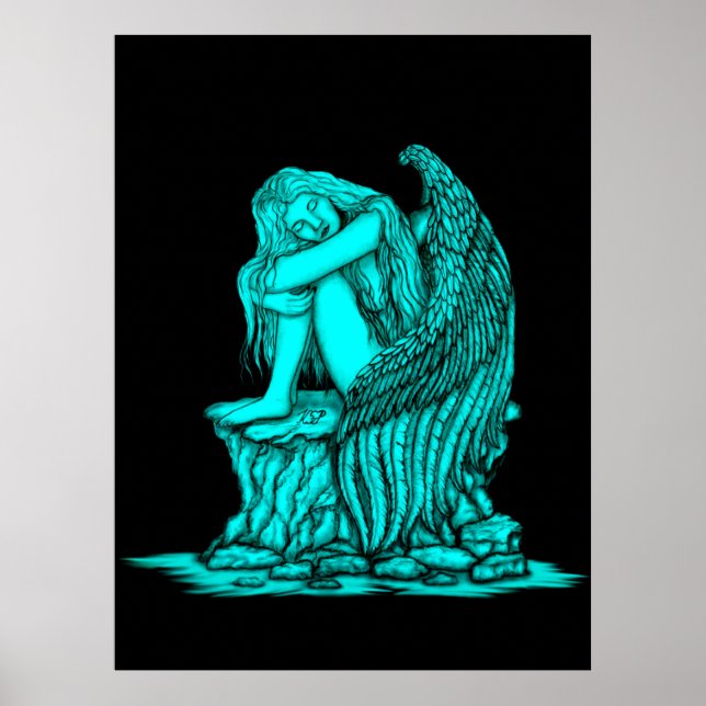Póster Un ángel dormido en la piedra (Frente)