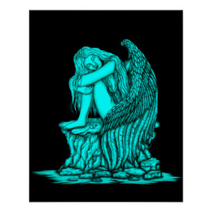 Póster Un ángel dormido en la piedra